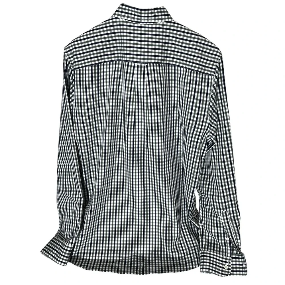 Chaps Mens Long Sleeve Gingham Button‎ Down Shirt LG Stretch Easy Care Casual